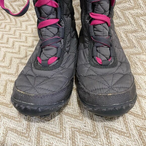 Columbia Girls' Minx Mid Waterproof Winter Snow Boots Grey Pink Size 1 - Picture 3 of 7